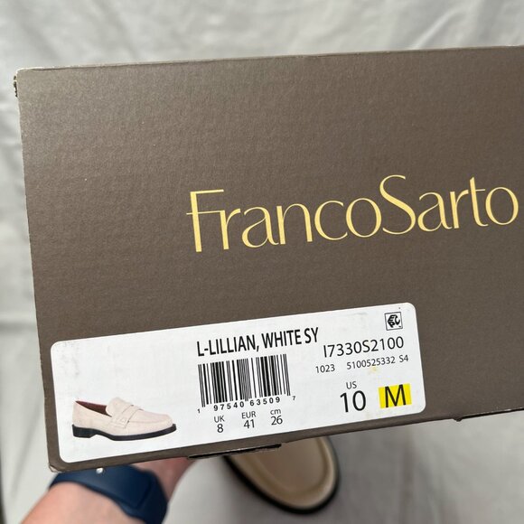 Franco Sarto Womens Lillian Ivory Faux Leather Penny Loafers Size 10 M - Picture 3 of 7